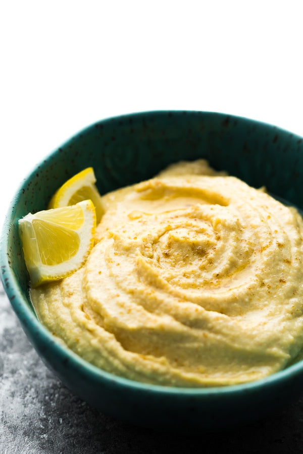 Homemade potato fries with oil-free hummus dip!