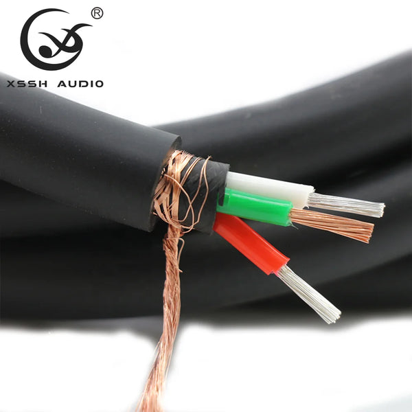 TRENDY PRO Electric Cord Line YIVO XSSH Audio DIY OEM HI-end FP-314AG Black PVC 3 Core OFC Plated Silver 13MM HIFI Audio AC Power Cable