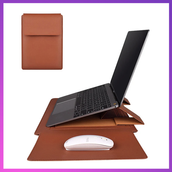TRENDY PRO PU Leather Sleeve Case For Laptop Leather Stand Cover Portable Notebook Protector Bag